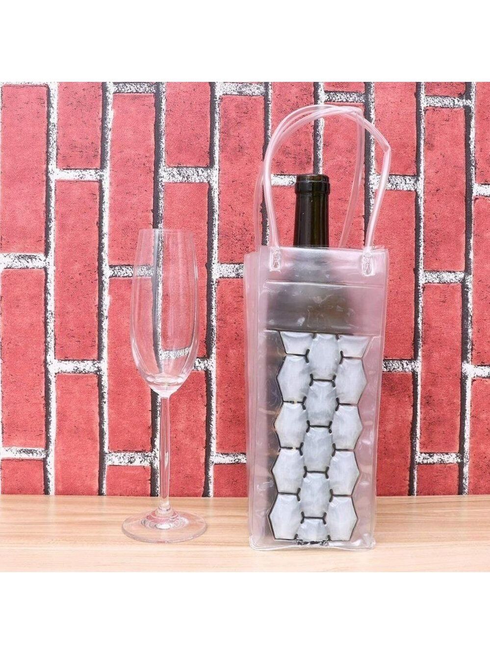 Portable PVC Chilling Wine Bottle Freezer Bag in White